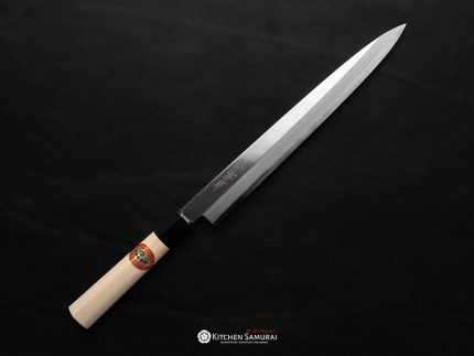 Sakai Takayuki Kasumitogi Yanagiba knife 270mm with long single bevel blade and magnolia wood handle