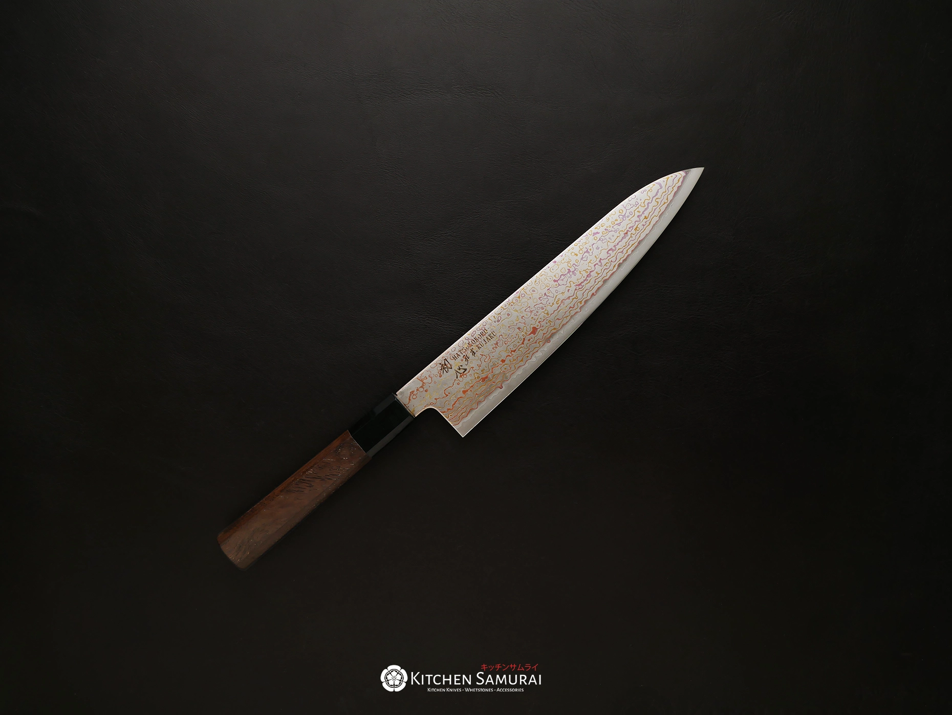 Hatsukokoro Kujaku V-Toku2 Rainbow Damascus Gyuto 210mm – Kitchen