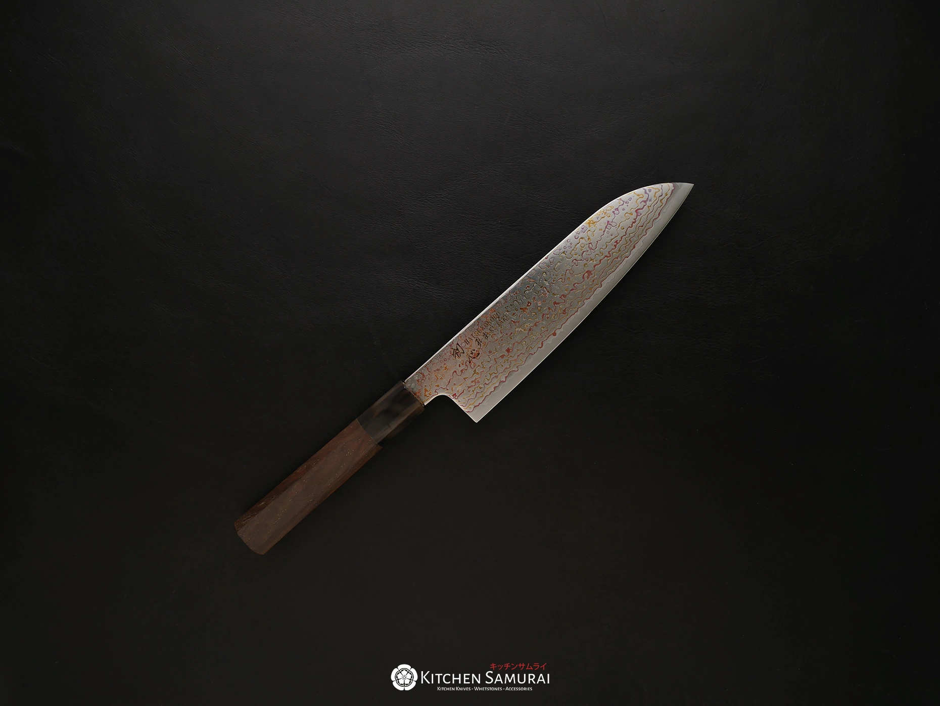 Hatsukokoro_Kujaku_V-Toku2_Rainbow_Damascus_Santoku_180mm