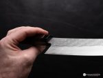 Nigara STRIX Tsuchime Damascus Bunka 180mm with Ebony handle - Image 8
