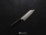 Nigara STRIX Tsuchime Damascus Bunka 180mm Japanese chef’s knife with hammered Damascus blade and ebony handle