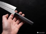 Nigara STRIX Tsuchime Damascus Bunka 180mm with Ebony handle - Image 6