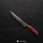 Nagomi Damascus VG10 Petty knife 155mm with patterned blade and red wood handle
