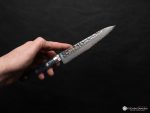 Sakai Takayuki VG10 Hammered Damascus Petty 150mm with Blue Handle - Image 6