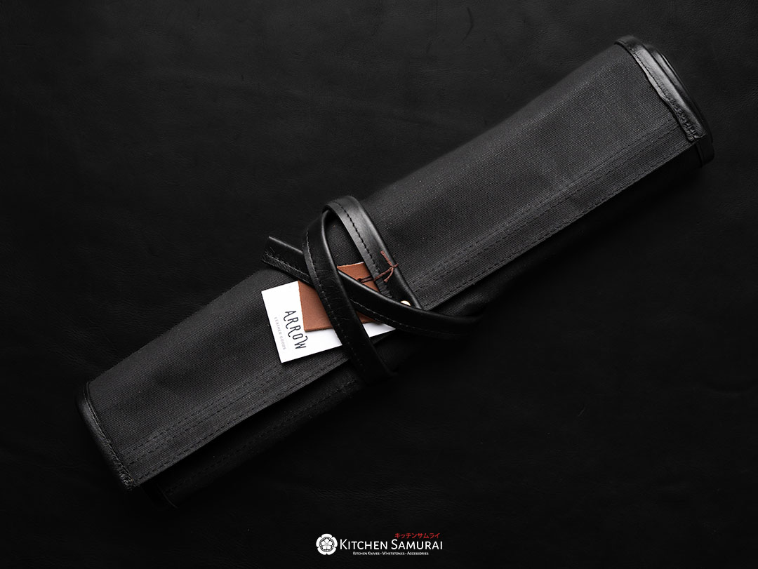 Arrow_Leather_Goods_Canvas_Knife_roll_2_Black Arrow Canvas Knife Roll Black - Image 1