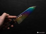 Hatsukokoro Ryuhyo Rainbow Damascus Bunka 170mm - Image 9
