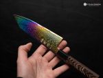 Hatsukokoro Ryuhyo Rainbow Damascus Bunka 170mm - Image 6