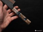 Yorokobi SLD Rainbow Damascus Bunka 180mm - Image 5